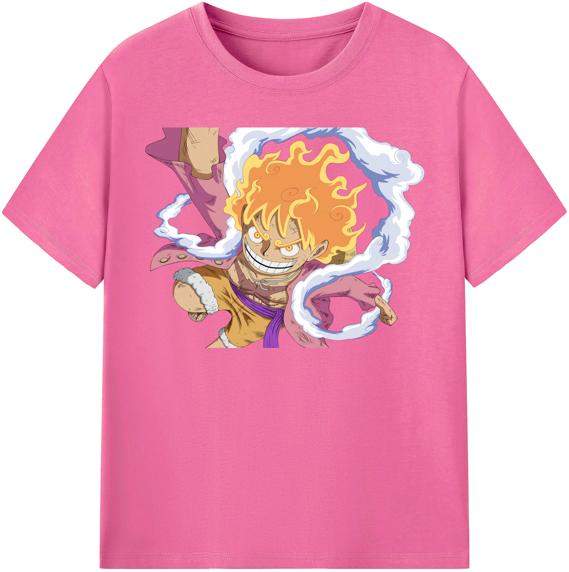 ワンピース モンキー・D・ルフィ ONE PIECE Monkey D. Luffy レディースカジュアルプリントTシャツ（綿100％）